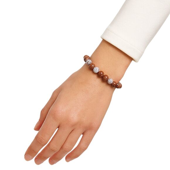 New in Box AviandNeshama Woman's  Handmade Bracelet Coral Colored Beads Stretch - Picture 1 of 5